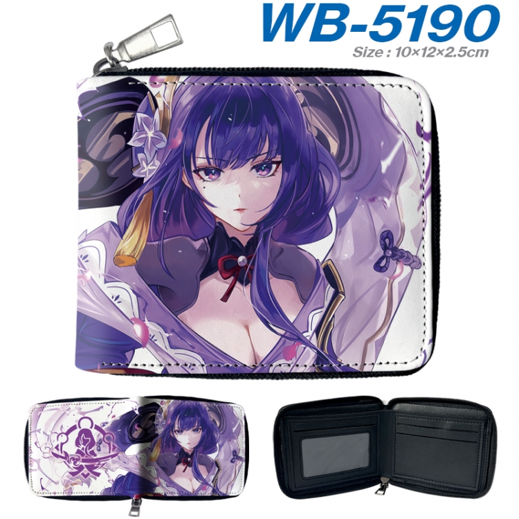 Genshin Impact Anime color short full zip folding wallet 10x12x2.5cm