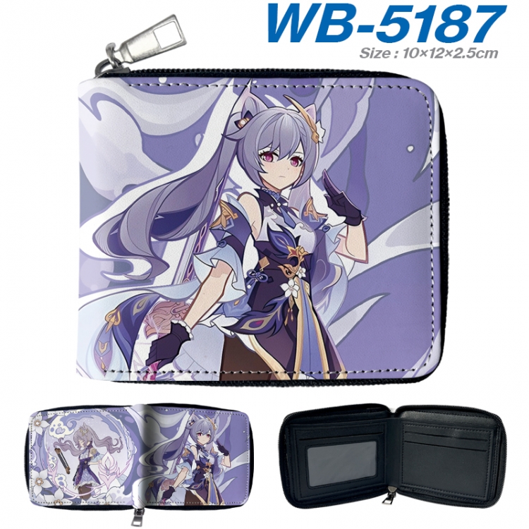 Genshin Impact Anime color short full zip folding wallet 10x12x2.5cm