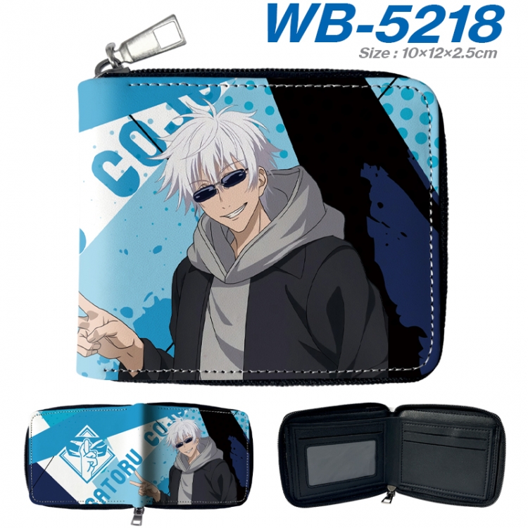 Jujutsu Kaisen Anime color short full zip folding wallet 10x12x2.5cm