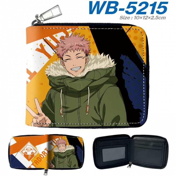 Jujutsu Kaisen Anime color short full zip folding wallet 10x12x2.5cm