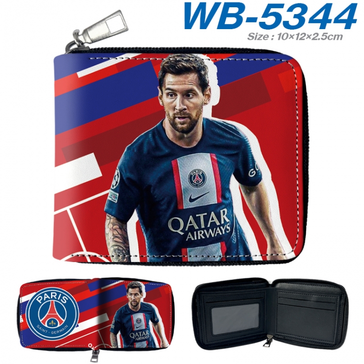 Football star Anime color short full zip folding wallet 10x12x2.5cm
