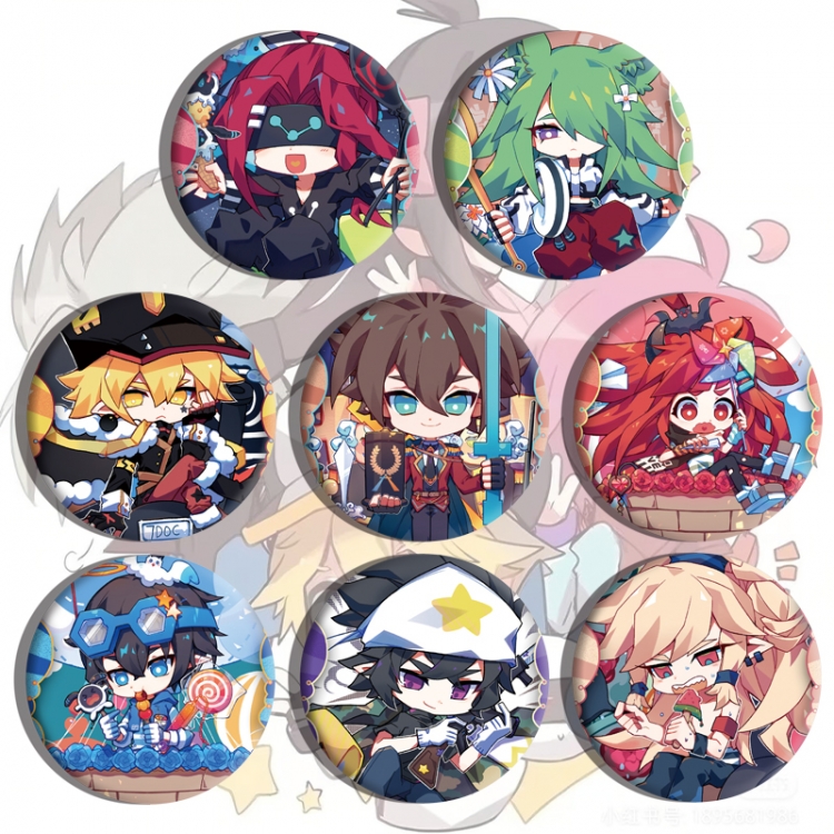 AOTU Anime tinplate brooch badge a set of 8