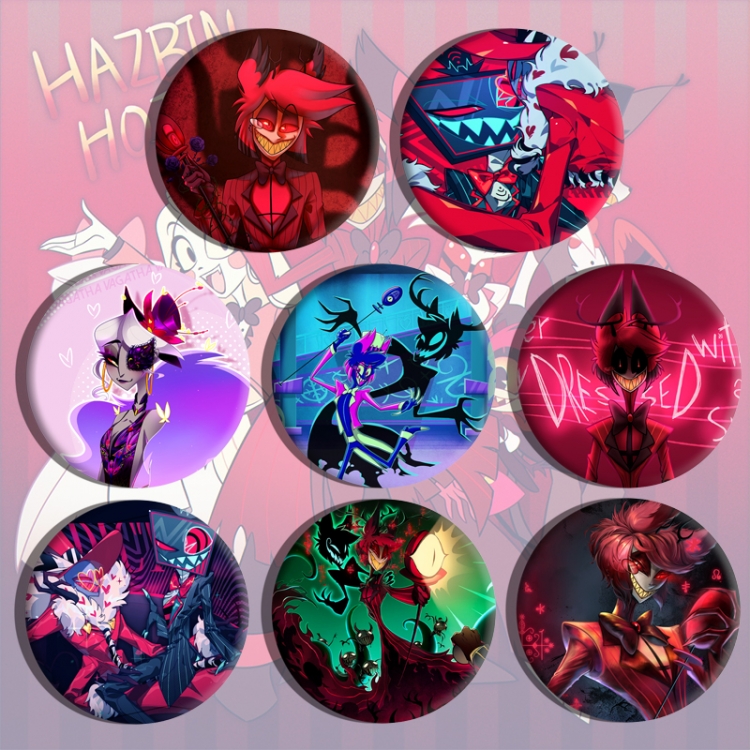 Hazbin Hotel Anime tinplate brooch badge a set of 8