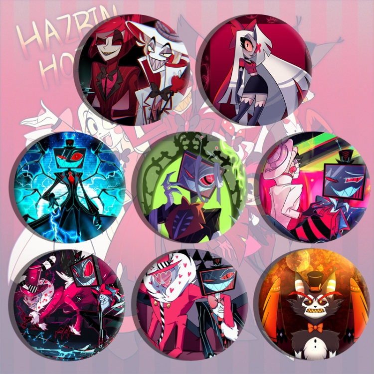 Hazbin Hotel Anime tinplate brooch badge a set of 8