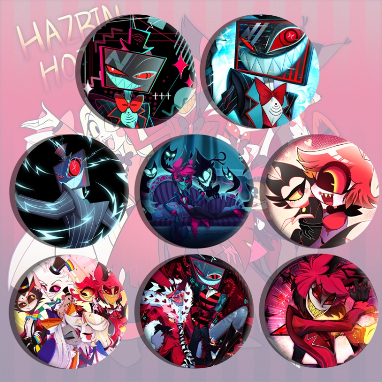 Hazbin Hotel Anime tinplate brooch badge a set of 8