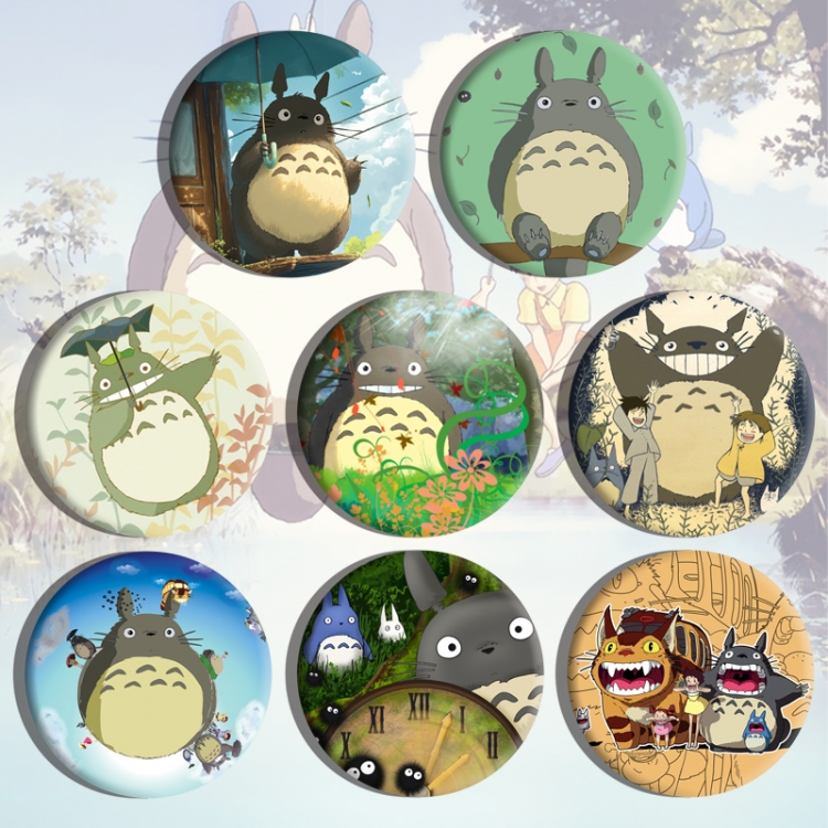 TOTORO Anime tinplate brooch badge a set of 8