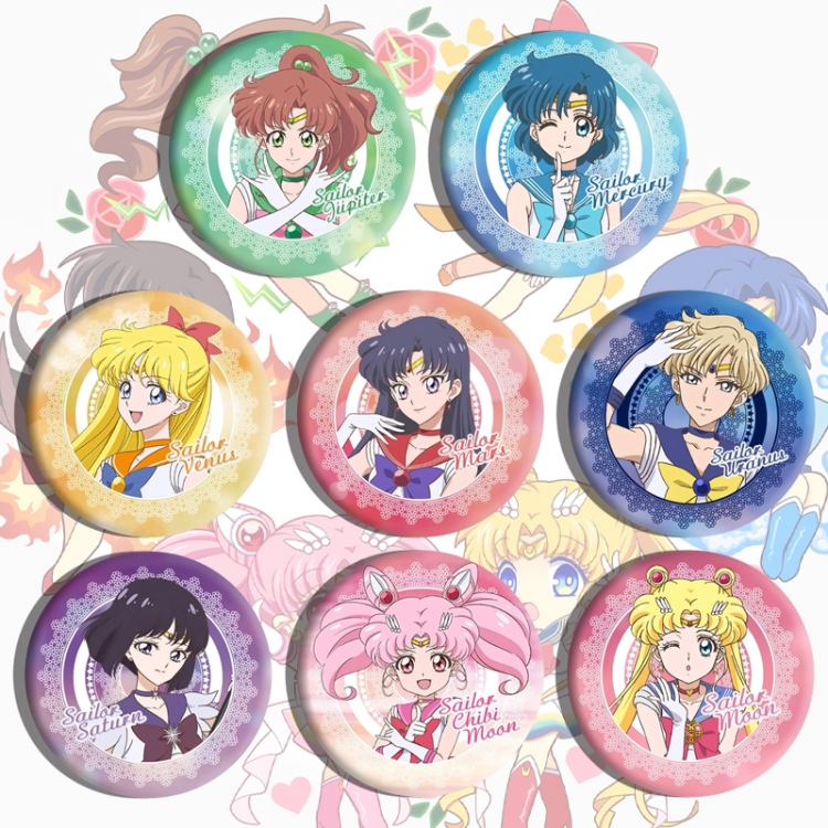 sailormoon Anime tinplate brooch badge a set of 8