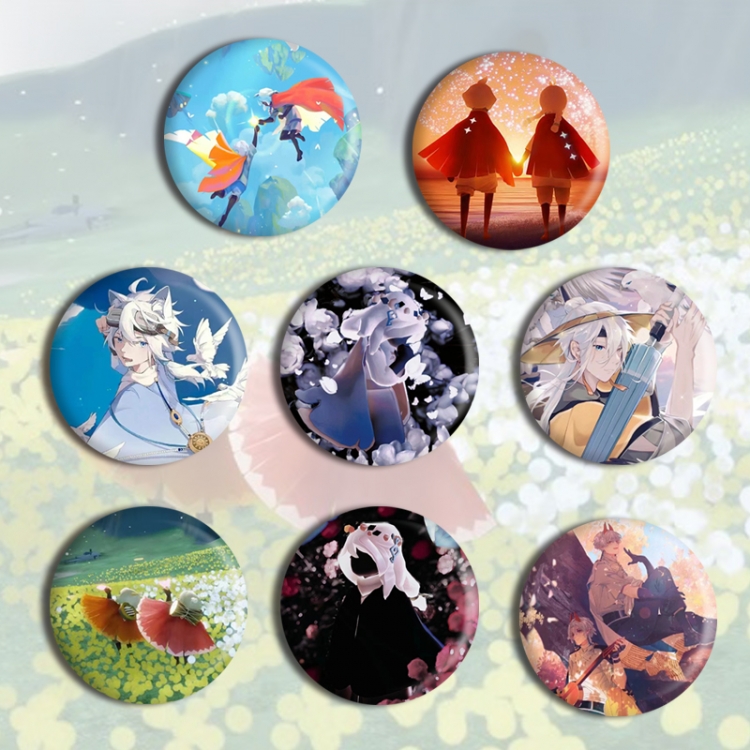 Sky:Children of Light  Anime tinplate brooch badge a set of 8