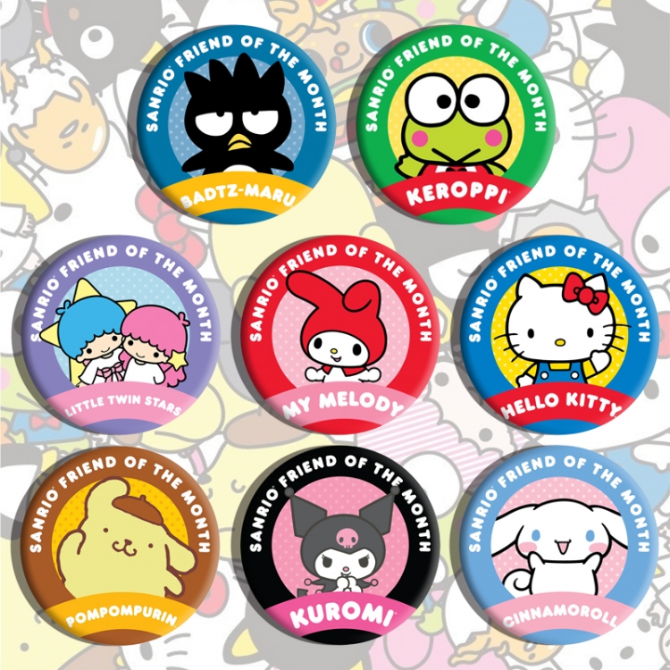 sanrio Anime tinplate brooch badge a set of 8