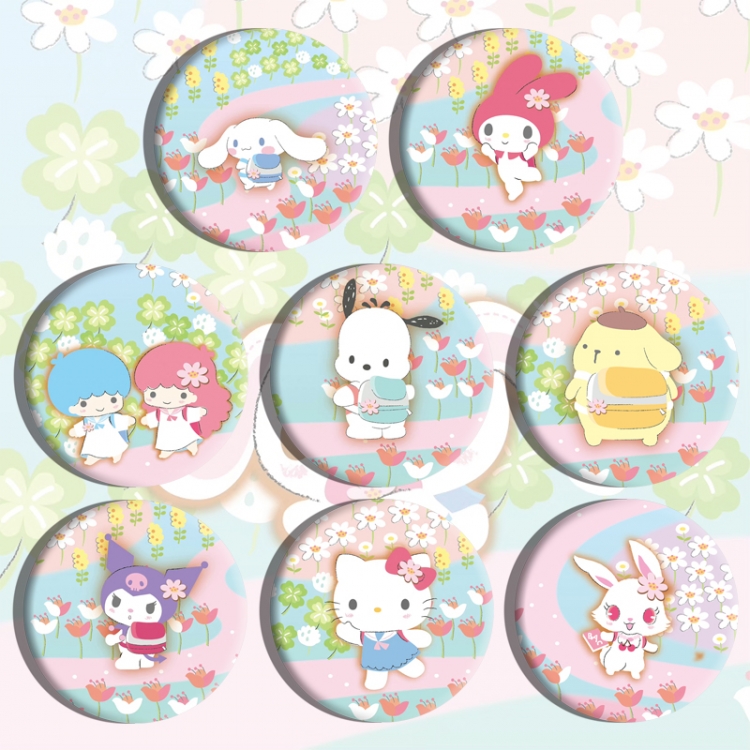 sanrio Anime tinplate brooch badge a set of 8