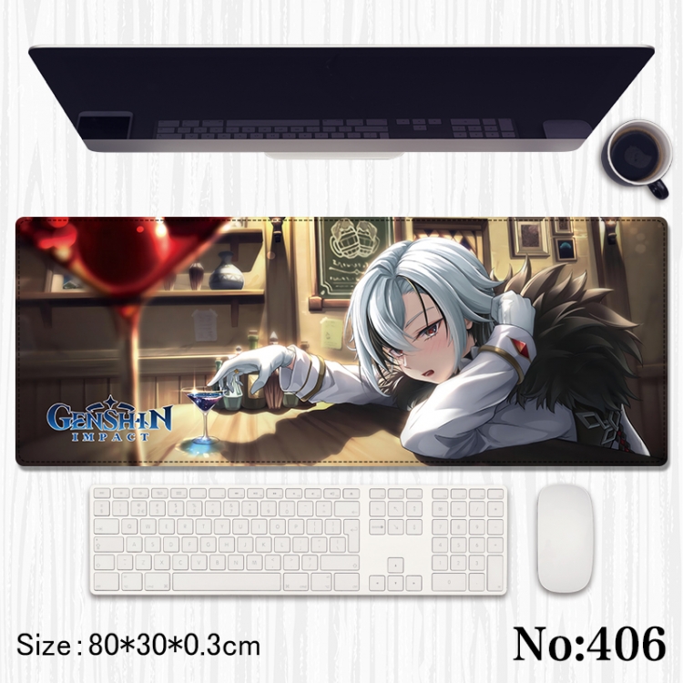 Genshin Impact Anime peripheral computer mouse pad office desk pad multifunctional pad 80X30X0.3cm