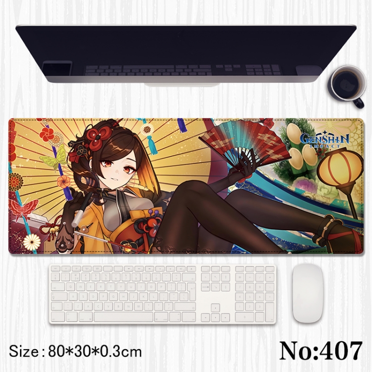 Genshin Impact Anime peripheral computer mouse pad office desk pad multifunctional pad 80X30X0.3cm