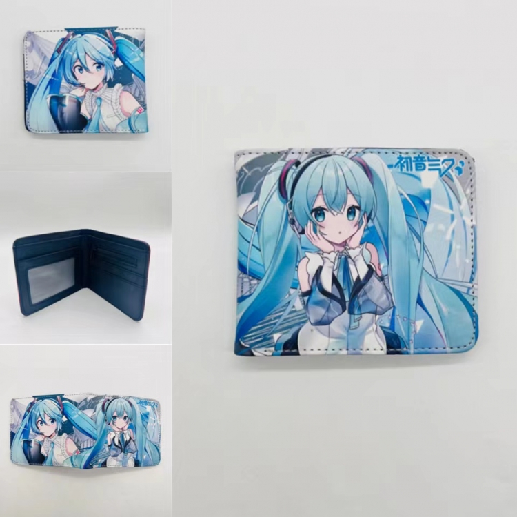 Hatsune Miku Full color Two fold short card case wallet 11X9.5CM  