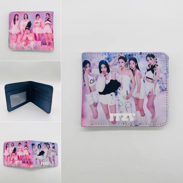 ITZY  Full color Two fold short card case wallet 11X9.5CM