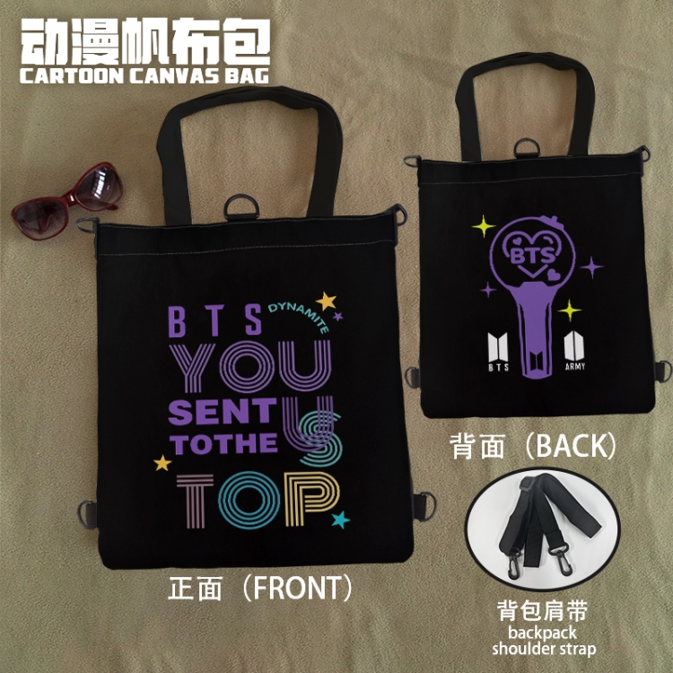 BTS Anime Canvas Bag Shoulder Shopping Bag 33x37cm