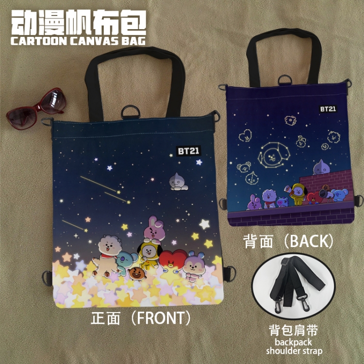 BT21 Anime Canvas Bag Shoulder Shopping Bag 33x37cm