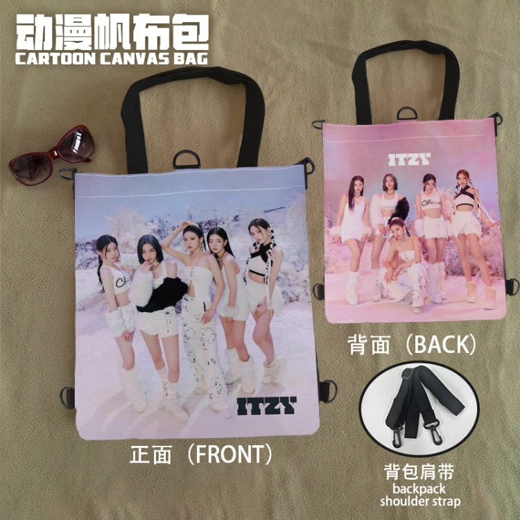 ITZY Anime Canvas Bag Shoulder Shopping Bag 33x37cm