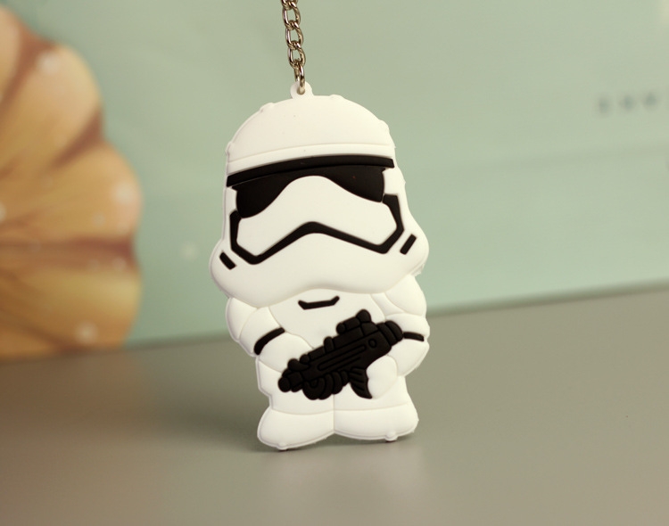 Star Wars Anime peripheral double-sided soft rubber keychain PVC pendant 6-8cm price for 5 pcs  style B