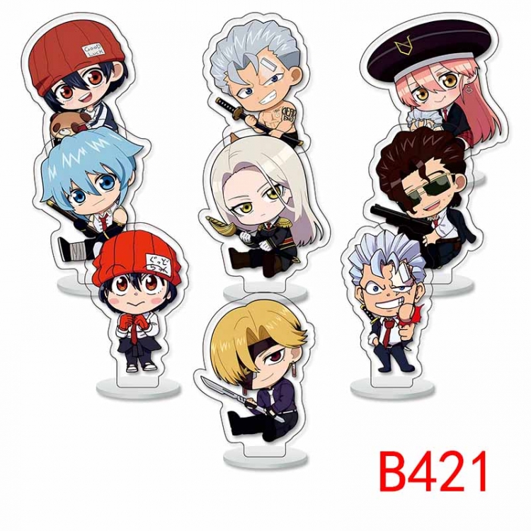 Undead Unluck Anime Character acrylic Small Standing Plates  Keychain 6cm a set of 9
