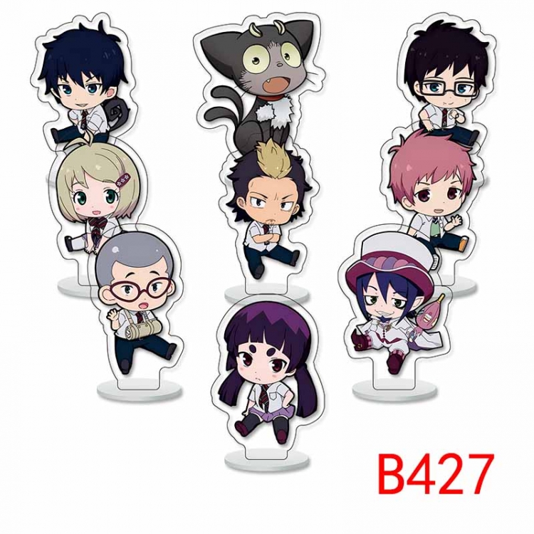 Ao no Exorcist Anime Character acrylic Small Standing Plates  Keychain 6cm a set of 9