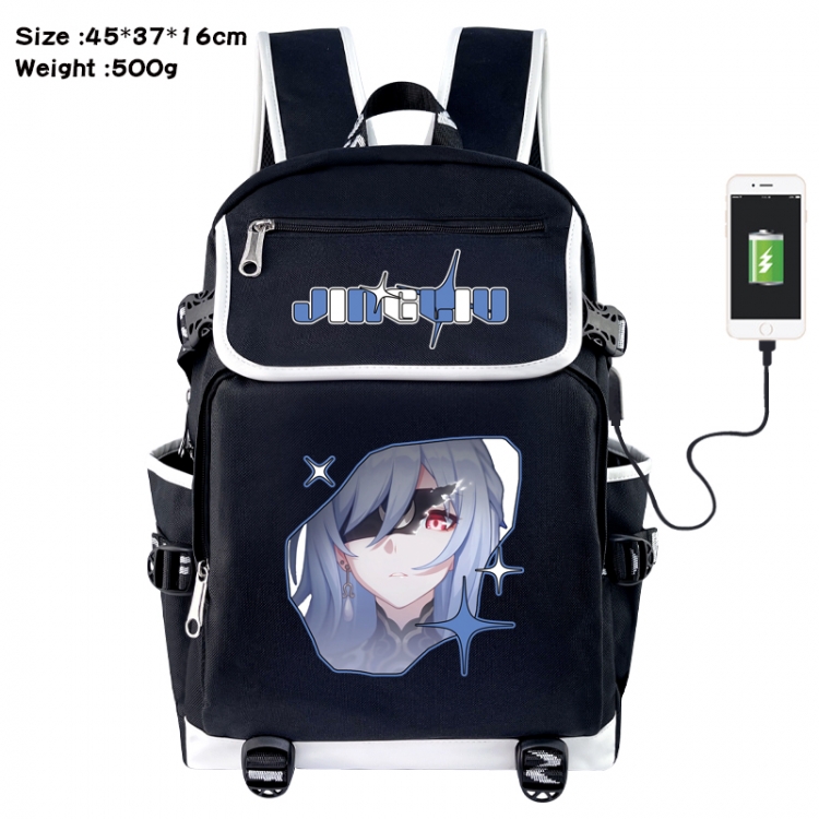 Honkai: Star Rail Anime Flip Data Cable USB Backpack School Bag 45X37X16CM