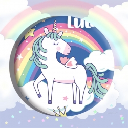 Unicorn Anime tinplate brooch ...