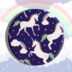 Unicorn Anime tinplate brooch ...