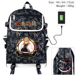 Demon Slayer Kimets  Anime color shading data line backpack 44X34X15CM