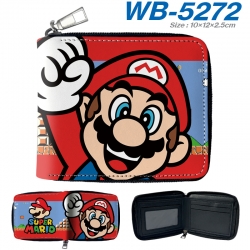Super Mario Anime Full -color short enclosure PU leather wallet 10x12x2.5cm WB-5272A