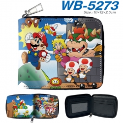 Super Mario Anime Full -color short enclosure PU leather wallet 10x12x2.5cm WB-5273A