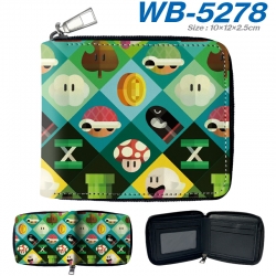 Super Mario Anime Full -color short enclosure PU leather wallet 10x12x2.5cm WB-5278A
