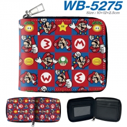 Super Mario Anime Full -color short enclosure PU leather wallet 10x12x2.5cm WB-5275A