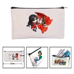 Heavenly Official Blessing Anime canvas minimalist printed pencil case storage bag 21X12cm