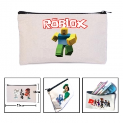 Roblox Anime canvas minimalist printed pencil case storage bag 21X12cm