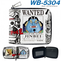 One Piece Anime color short full zip folding wallet 10x12x2.5cm