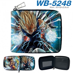 DRAGON BALL Anime color short full zip folding wallet 10x12x2.5cm