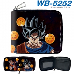 DRAGON BALL Anime color short full zip folding wallet 10x12x2.5cm