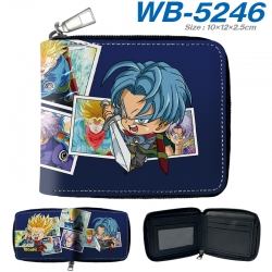 DRAGON BALL Anime color short full zip folding wallet 10x12x2.5cm