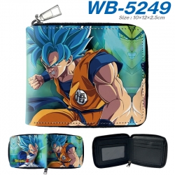 DRAGON BALL Anime color short full zip folding wallet 10x12x2.5cm