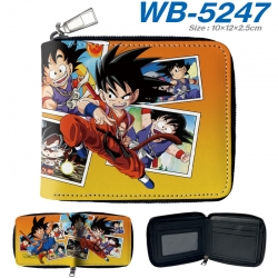 DRAGON BALL Anime color short full zip folding wallet 10x12x2.5cm