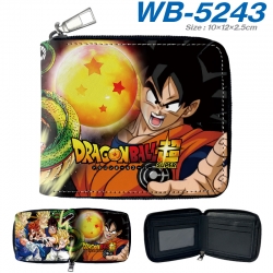 DRAGON BALL Anime color short full zip folding wallet 10x12x2.5cm