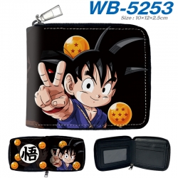 DRAGON BALL Anime color short full zip folding wallet 10x12x2.5cm