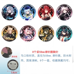 Arknights Anime round scrub film brooch badge 58MM a set of 8