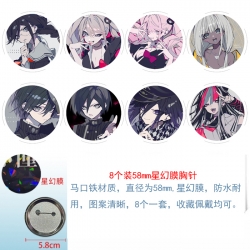 Dangan-Ronpa Anime round Astral membrane brooch badge 58MM a set of 8