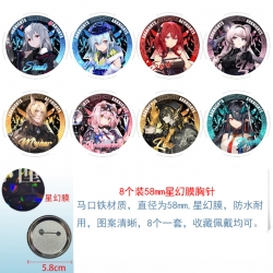 Arknights  Anime round Astral membrane brooch badge 58MM a set of 8