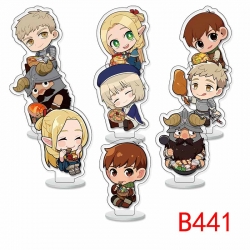 Delicious in Dungeon Anime Character acrylic Small Standing Plates  Keychain 6cm a set of 9