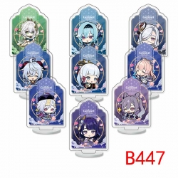 Genshin Impact Anime Character acrylic Small Standing Plates  Keychain 6cm a set of 9