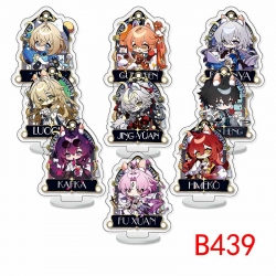 Honkai: Star Rail Anime Character acrylic Small Standing Plates  Keychain 6cm a set of 9