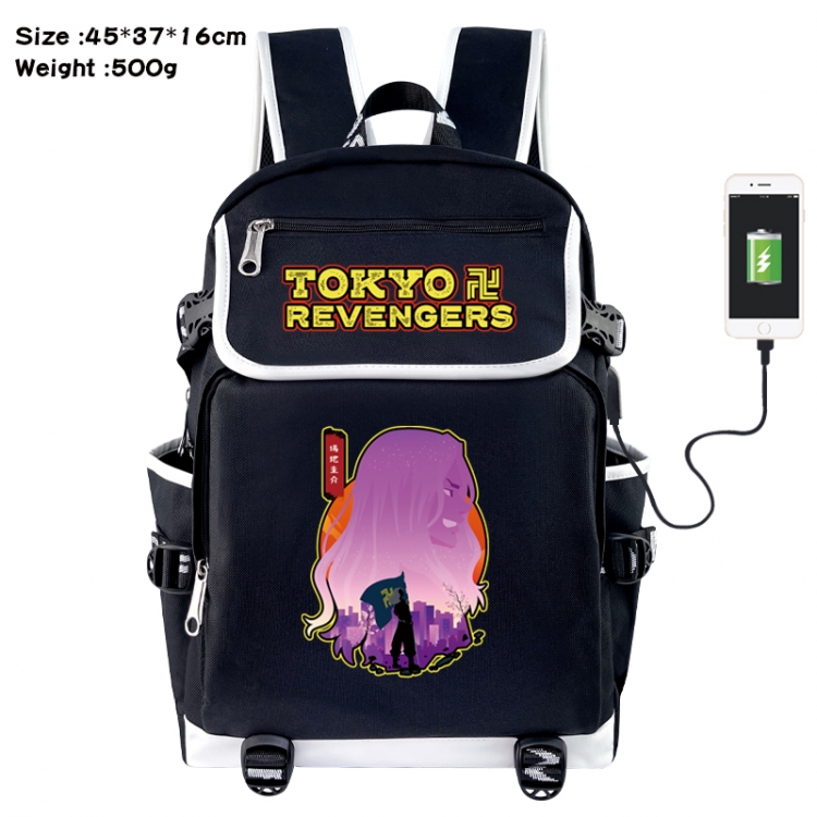 Tokyo Revengers Anime Flip Data Cable USB Backpack School Bag 45X37X16CM