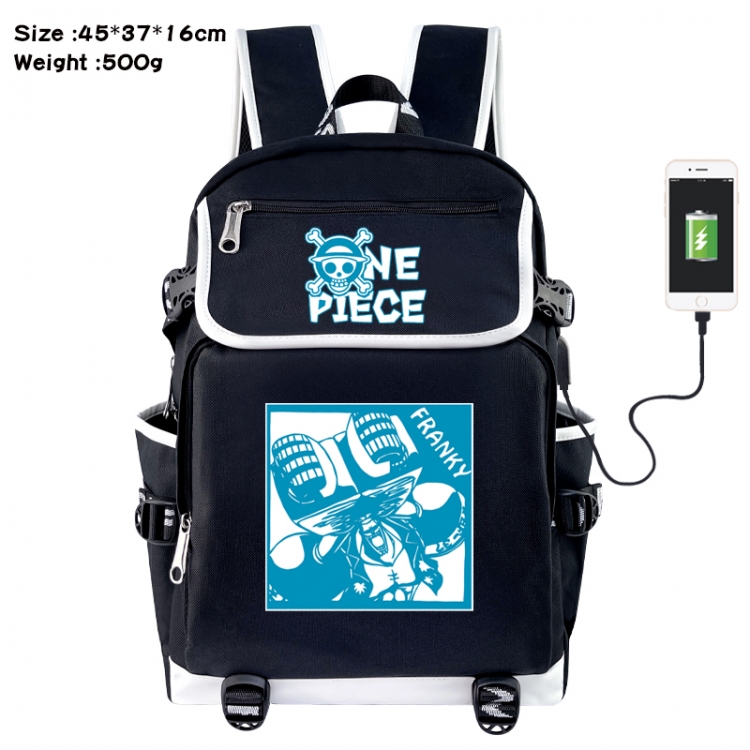 One Piece Anime Flip Data Cable USB Backpack School Bag 45X37X16CM